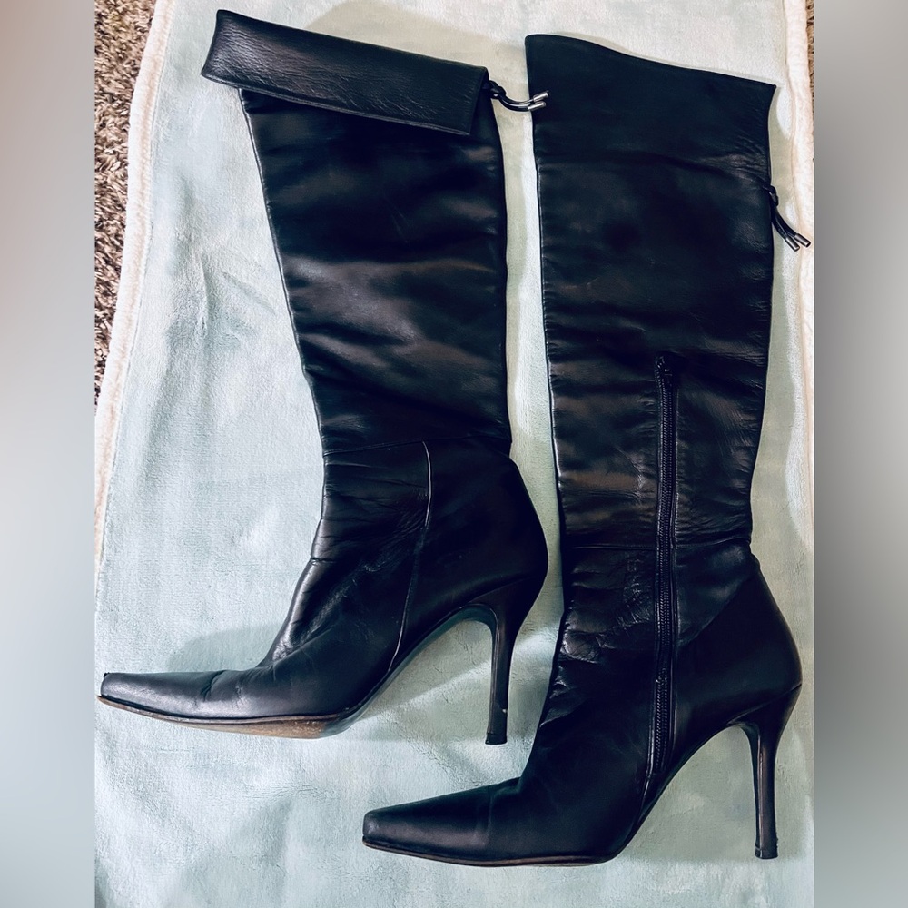 Stuart Weitzman knee high leather stiletto boots